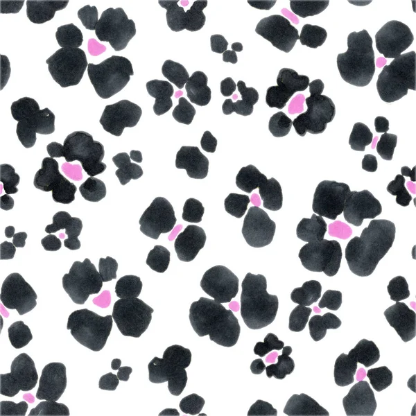 Beautiful minimalist seamless pattern with cute colorful abstract flowers.