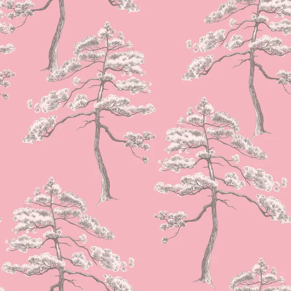 Beautiful Seamless Pattern Forest Trees Stock Illustration — Stock Photo, Image