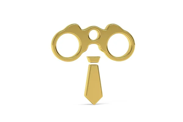 Golden 3d business vision icon isolated on white background - 3d render