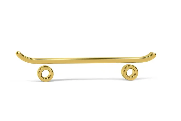 Golden Skateboard Εικονίδιο Απομονώνονται Λευκό Φόντο Καθιστούν — Φωτογραφία Αρχείου