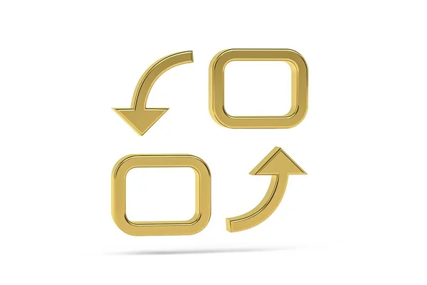 Golden Interaction Icon Isolated White Background Render — Stock Photo, Image