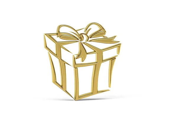 Золота Декоративна Коробка Ізольована Білому Тлі Рендеринга — стокове фото