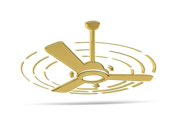 Значок Вентилятора Golden Белом Фоне Рендеринг — стоковое фото