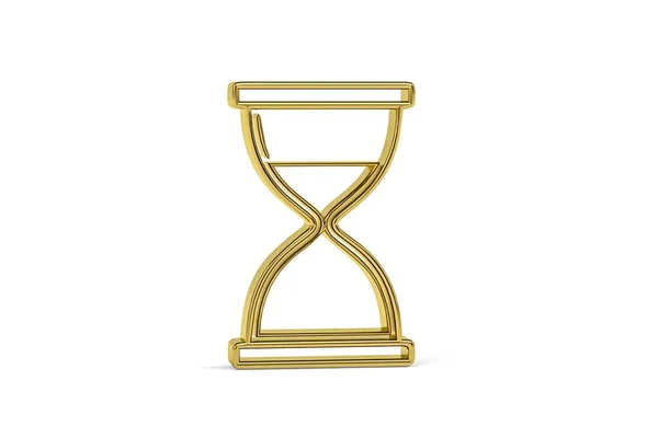 stock image Golden 3d hourglass icon isolated on white background - 3d render