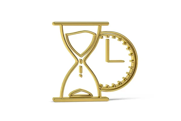 Золотий Пісочний Годинник Ізольований Білому Тлі Рендеринга — стокове фото