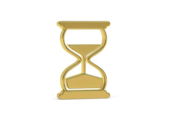 Золотые Песочные Часы Иконка Изолированы Белом Фоне Рендеринг — стоковое фото