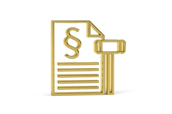 Golden Paragraph Icon Isolated White Background Render — Stock Photo, Image