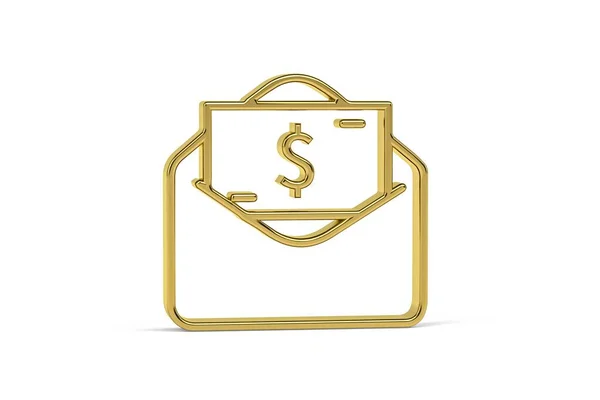 Golden Money Transfer Icon Isolated White Background Render — 스톡 사진