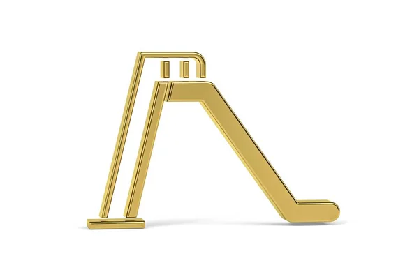 Иконка Золотой Площадки Белом Фоне Рендеринг — стоковое фото