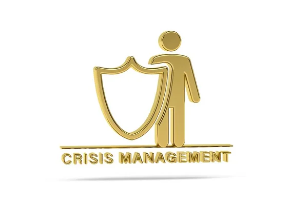 Stock image Golden 3d crisis management icon isolated on white background - 3d render