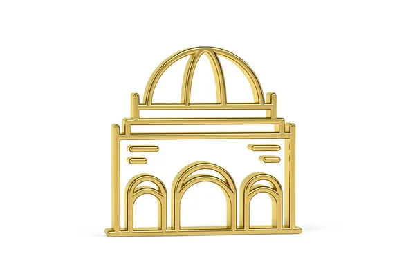 Goldenes Symbol Des Europäischen Parlaments Isoliert Auf Weißem Hintergrund Renderer — Stockfoto