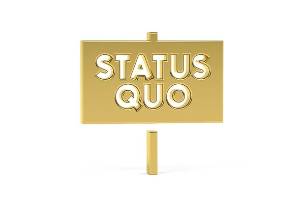 Złoty Ikona Status Quo Izolowane Białym Tle Tłumacz Stały Stan — Zdjęcie stockowe