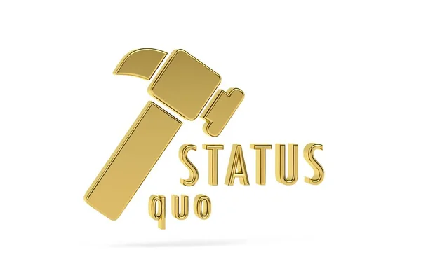 Golden Status Quo Ikon Isolerad Vit Bakgrund Översätt Den Stadiga — Stockfoto