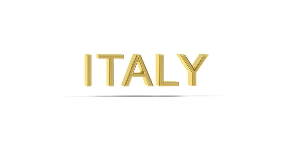 Zlatý Itálie Nápis Izolovaný Bílém Pozadí Vykreslení — Stock fotografie