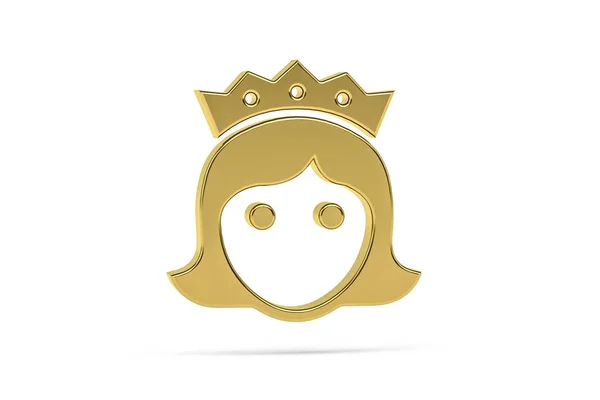 Golden Prinsessa Ikon Isolerad Vit Bakgrund Render — Stockfoto