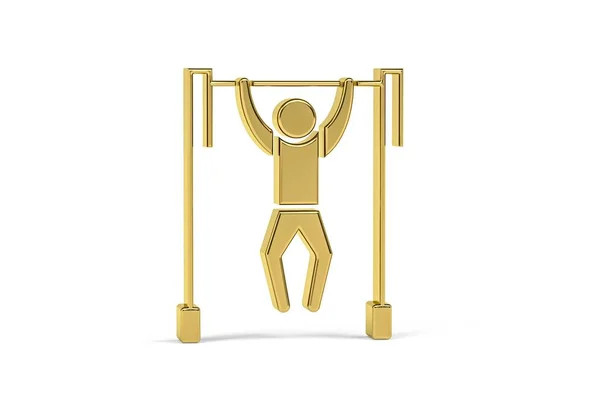 Golden Street Workout Icon Isolated White Background Render — Stock Photo, Image