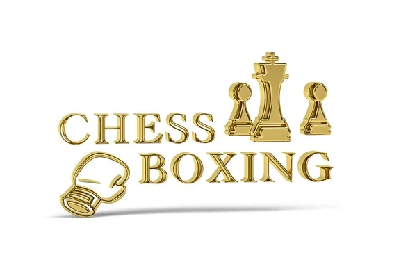 Golden Schack Boxning Ikon Isolerad Vit Bakgrund Render — Stockfoto