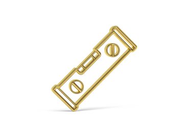 Beyaz arkaplanda izole edilmiş Altın 3d ruh seviyesi simgesi - 3d oluşturma