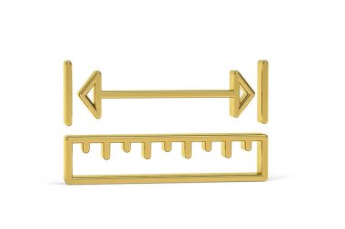 Beyaz arkaplanda izole edilmiş 3d mezura simgesi - 3B oluşturma