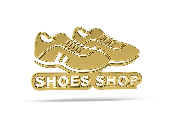 Goldene Schuhe Speichern Symbol Isoliert Auf Weißem Hintergrund Render — Stockfoto