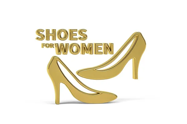 Значок Магазина Обуви Golden Выделен Белом Фоне Рендеринг — стоковое фото
