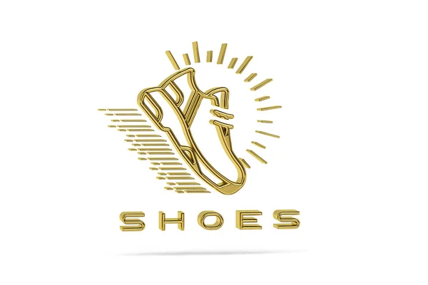 Golden Παπούτσια Κατάστημα Εικονίδιο Απομονώνονται Λευκό Φόντο Καθιστούν — Φωτογραφία Αρχείου