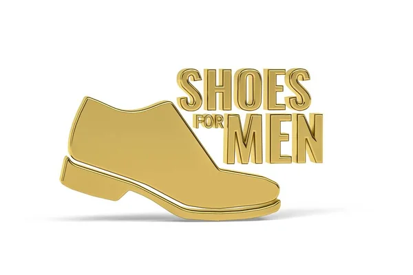 Ikon Toko Sepatu Emas Diisolasi Dengan Latar Belakang Putih Render — Stok Foto