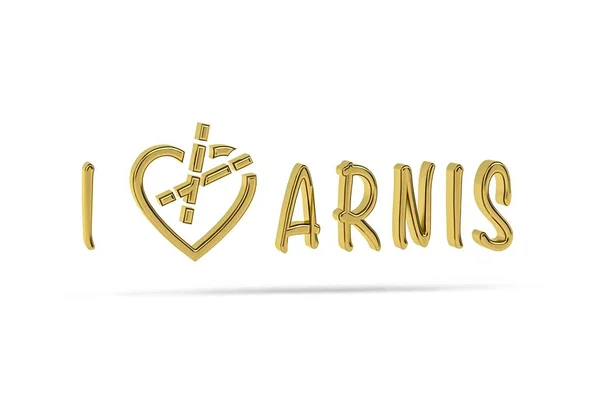 Golden Arnis Ikon Fülöp Szigeteki Harcművészet Elszigetelt Fehér Háttér Render — Stock Fotó