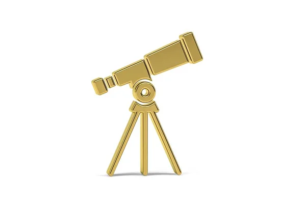 Golden Astronomy Icon Isolated White Background Render — Stock Photo, Image