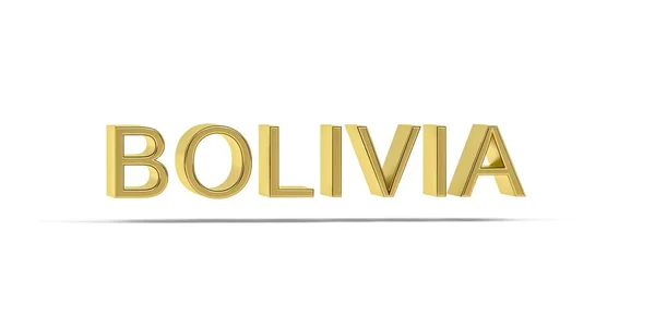 Altın Bolivya Yazıtları Beyaz Arkaplanda Izole Edildi Oluşturma — Stok fotoğraf