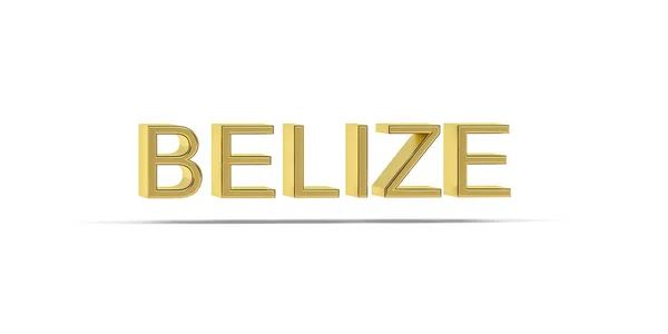 Golden Belize Inscriptie Geïsoleerd Witte Achtergrond Render — Stockfoto