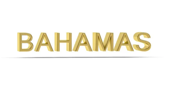 Golden Bahama Inscriptie Geïsoleerd Witte Achtergrond Render — Stockfoto