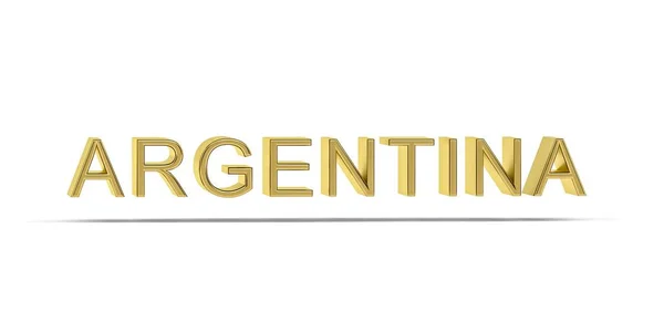 Inscripción Golden Argentina Aislada Sobre Fondo Blanco Render — Foto de Stock