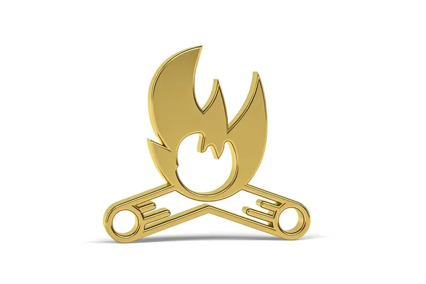 Золотая Трехмерная Икона Выживания Белом Фоне Трехмерная Рендеринг Стоковое Фото