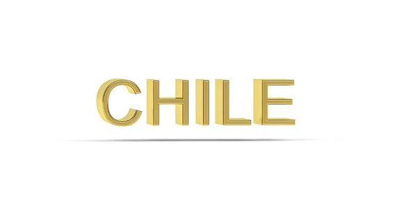 Inscripción Golden Chile Aislada Sobre Fondo Blanco Render —  Fotos de Stock