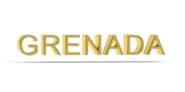 Golden Grenade Inscription Isolée Sur Fond Blanc Rendu — Photo