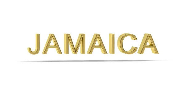 Goldene Jamaika Inschrift Isoliert Auf Weißem Hintergrund Renderer — Stockfoto