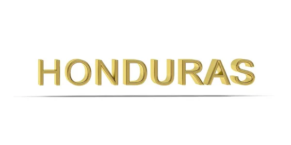 Golden Honduras Inscription Isolée Sur Fond Blanc Rendu — Photo