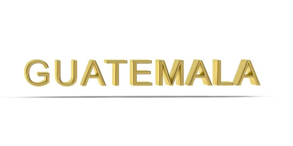 Golden Guatemala Inscriptie Geïsoleerd Witte Achtergrond Render — Stockfoto