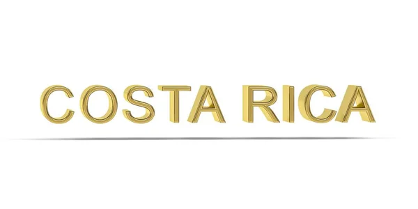 Golden Costa Rica Inscription Isolée Sur Fond Blanc Rendu — Photo