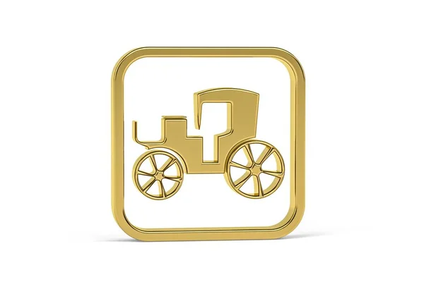 Goldenes Kutscher Symbol Isoliert Auf Weißem Hintergrund Renderer — Stockfoto