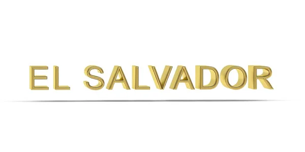Altın Salvador Yazıtları Beyaz Arkaplanda Izole Edildi Oluşturma — Stok fotoğraf