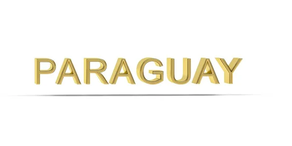 Altın Paraguay Yazıtları Beyaz Arkaplanda Izole Edildi Oluşturma — Stok fotoğraf