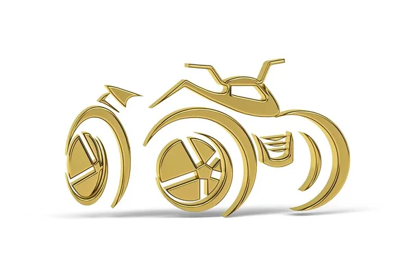 Icono Quad Bike Dorado Aislado Sobre Fondo Blanco Render —  Fotos de Stock