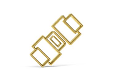 Golden 3d buckle icon isolated on white background - 3D render