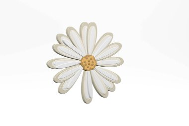 Three -dimensional graphics of flower isolated on a white background - 3d render