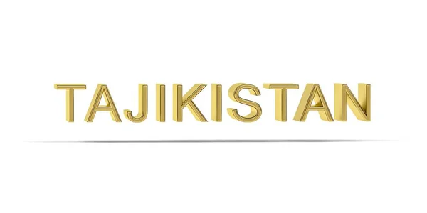 Napis Golden Tadżykistan Izolowany Białym Tle Renderowanie — Zdjęcie stockowe