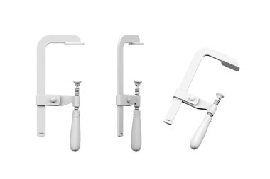 Clamp mockup isolated on white background - 3D render