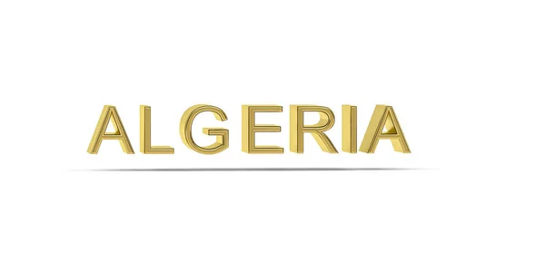 Algierski Napis Golden Izolowany Białym Tle Renderowanie — Zdjęcie stockowe