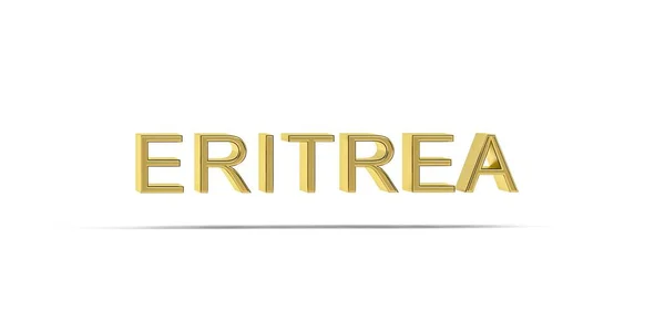 Golden Eritrea Inscriptie Geïsoleerd Witte Achtergrond Render — Stockfoto